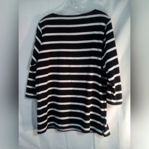 Bob Mackie Tops - Bob Mackie Top Sz L Black Stripes 3/4 Sleeves Bob Mackie Tops - Bob Mackie Top Sz L Black Stripes 3/4 Sleeves